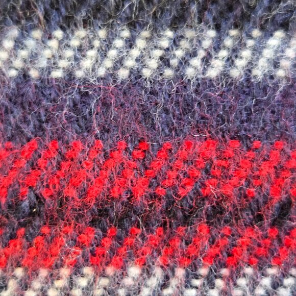 Wool Tartan Plaid Scarf Blue Red - Picture 7 of 9